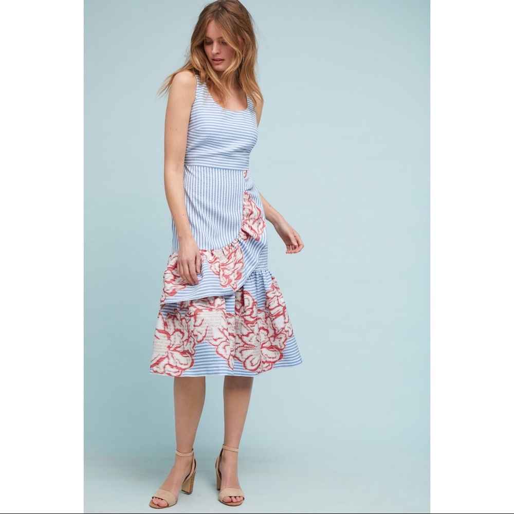 Anthropologie Laia Cayce Stripe Midi Dress